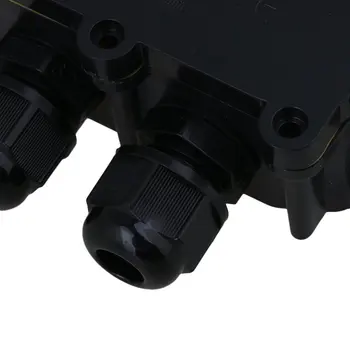 Negru IP68 rezistent la apa UV Sunproof în aer liber, 6 Conectori de Sârmă de Cablu Cutie de Joncțiune 2 Din 4 cu Pinul