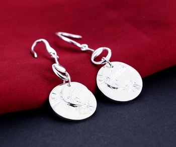 New sosire!!!femeile veritabil 925 cercei din argint;925 femei bijuterii de argint sterlină;design Solid;Acceptabil en-gros;
