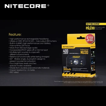 New Sosire Incarcator NU30 CREE XP-G2 S3 CONDUS 400 de Lumeni de Înaltă Performanță Ultra-light USB Reîncărcabilă Far Built-in Baterie