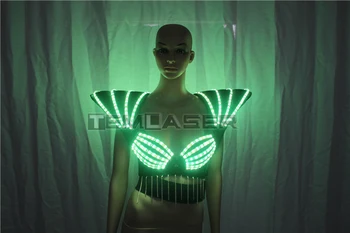 New Sosire LED-uri RGB sutien Colorat umăr costume de dans luminos vesta pentru sala de bar dj disco party eveniment cantareata sexy poartă