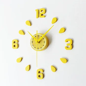 New Sosire Lemon Design autocolant EVA 30CM-60CM bucătărie, ceas de perete de culoare mari, decorative 3d diy ceas de perete mare