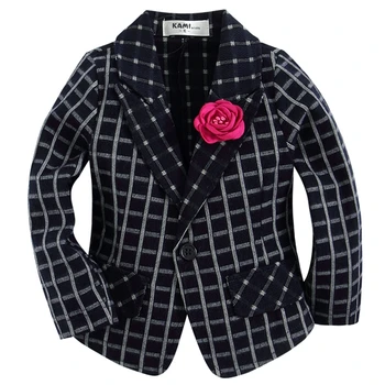 New sosire moale tricotate din bumbac plaid blazer pentru copilul fata BG151201F