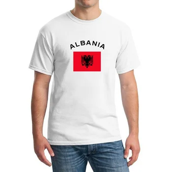 Noi 2017 Vara Cupei Europene ALBANIA Fanii Majorete T-Shirt Bumbac O Guler Drapelul Național tricouri Barbati Haine