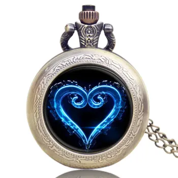 Noi Arrvial Fierbinte Joc Kingdom Hearts Extensia Inima Simbol Design Cupolă De Sticlă Caz Ceas De Buzunar