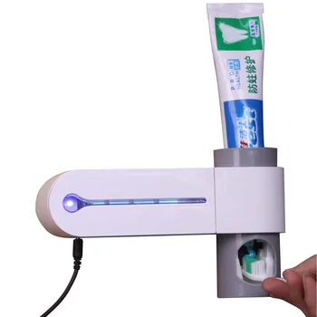 Noi Confortul Lumina UV Familie Baie Set Periuta de dinti Dezinfecție Sterilizator de Stocare Automată Pasta de dinti Dispensa Instrument BS