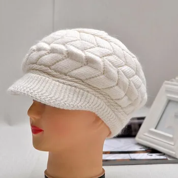 Noi Femeile Pălărie De Iarnă Caldă Căciuli De Lână În Interiorul Pălării Tricotate Pentru Femeie Blană De Iepure Capacul Toamna Și Iarna Moda Doamnelor Pălărie