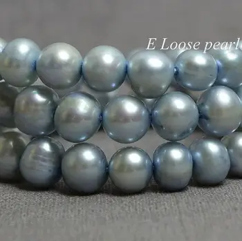Noi fi asa de dezvoltata Albastru de Cartofi Rundă de Perle de apă Dulce Margele Vrac Natural Pearl Bijuterii de 7,5-8,5 mm DIY Bijuterii