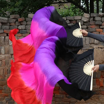 Noi Profesionist Chinez Moale de Mătase Bambus Fanii Voaluri De Burtă de Dans de Performanță Etapă Fanii Recuzită Gradient de dans Fani