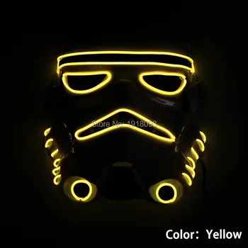 NOI Sosesc Intermitent Star Wars Stralucitoare EL sârmă Masca LED Neon de iluminat de Vacanță de Halloween Lumina-up Mască+DC-3V Sunet Active Driver