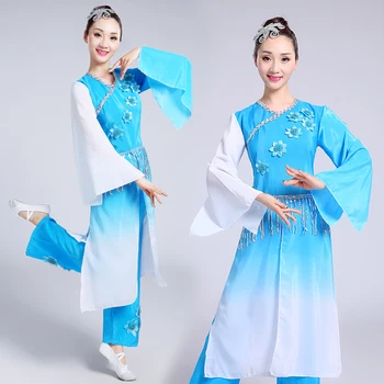 Noi Yangko Dans Costum de Iasomie Costum Național Clasice Umbrela Dans Populară Chineză spectacol de Dans Costume pentru Femei