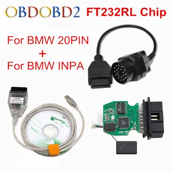 Nou Pentru BMW INPA K poate inpa Cip FT232RL k-dcan USB OBD2 Interfata INPA Ediabas pentru BMW cu 20PIN Să 16PIN Mai bun Discount