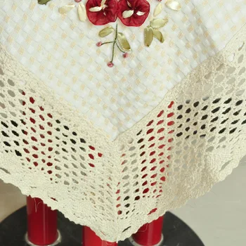 Noua Lenjerie de pat față de Masă de Dantelă Flori Embroiderded Capac de Masă Pătrat Rotund Rustic fata de Masa Pentru Nunta Acasă Decorative de Dimensiuni mari