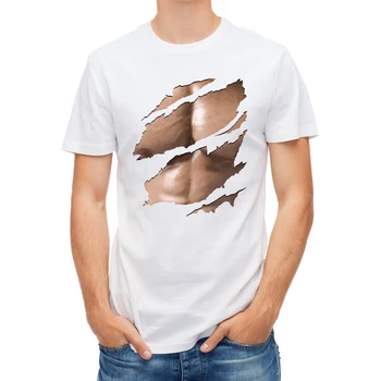 Noua Moda Hip Hop 3d T shirt Barbati T-shirt Print Amuzant Părul de pe Piept Musculare Teuri de Vara Tricouri de sex Masculin