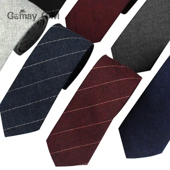 Noua Moda pentru Bărbați Cravate Casual Dungă Cravate pentru Bărbați Înguste 6cm Bumbac Lega Adult Clasic Solid Gât Cravate de Afaceri de Nunta