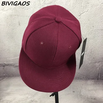 Noua Moda Unisex Culoare Pură Margine Plat Dans Pălărie Hiphop Pălării Hip hop Pac Gol Șepci de Baseball Pentru Bărbați, Femei Snapbacks Reglabil