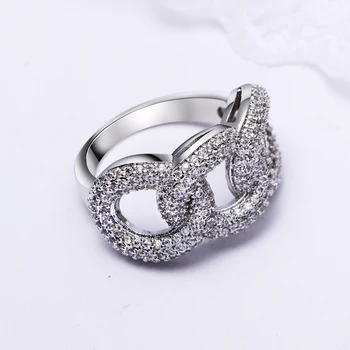 Noua promotie la Modă deget inel declarație dropshipping deschide alb cubic zirconia anel femeie moda bijuterii inele