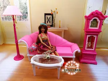 Noua scară largă de accesorii de mobilier roz pentru Barbie vis canapea living elegant acasă în fiecare familie Jucării