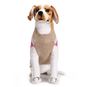Noua Toamna/iarna Lână Câine de Companie Pulovere Drăguț de Crăciun Floare Model Tricotat Pulover pentru Mediu și Mare Companie Câine Haine(roz)