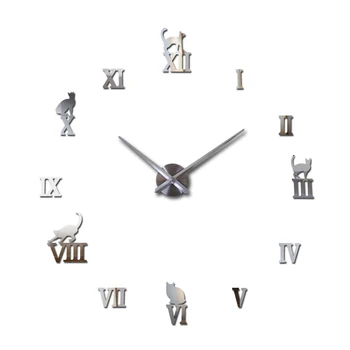 Noul hot ceasuri ceas de perete ceas de bricolaj Acril oglindă autocolante Cuarț Living Ac horloge Moderne real