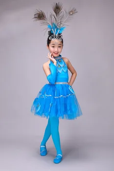 Nouă copii costume de dans fete fuste Dai național de dans Păun spectacol de dans îmbrăcăminte (height90cm--160 cm)