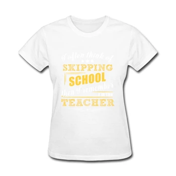 Nu Chiulești de la Școală, eu Sunt Profesor de Femei t shirt de Vânzare Fierbinte O Gâtului Cuvinte Camasi Femei