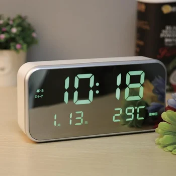 Oglindă Ceas Temperatura Somnoros Acasă Decor Oglindă cu LED-uri Digitale Multi-funcția de Ceas cu Alarmă