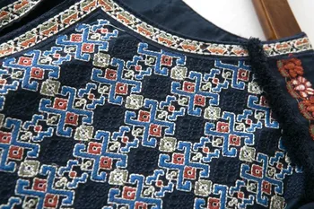 OLGITUM Strat Etnic Monede cu Franjuri, Broderie Jacheta 2018 Noi Femei Ciucure Fusta-tiv Vrac Kimono Jacket Straturi BS143
