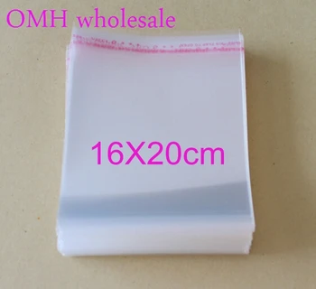 OMH en-gros 200pcs 16x20cm OPP autocolante autoadezive transparente clar PP saci de plastic pentru Bijuterii cadou ambalaj PJ369-7