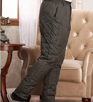 Omul cădea plus size Solid Elastic Talie Mare Lungime Completă Direct gros 95% în jos de pantaloni sex masculin iarna cald supradimensionate jos pantalonii