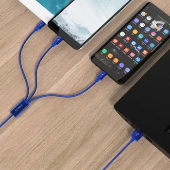 ORICO USB Cablu 3 in 1 Pentru iPhone X 5 6 7 8 Telefon Mobil de Cablu 2 in 1 Tip C Cablu Micro USB Pentru Telefon Android Încărcător Cablu