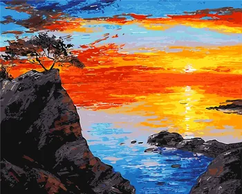 Peisaj marin Blue sea and sky digital picturile fara rama decor acasă pictură în ulei imagine de colorat cu numere de arta de perete decor