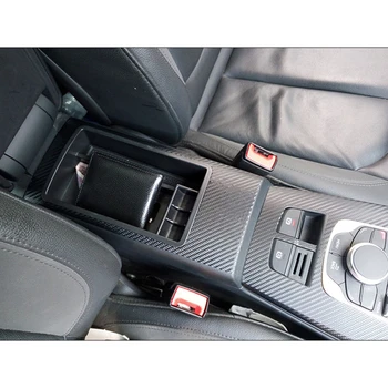 Pentru Audi A3 2013 2016 Mașină de Schimbare a vitezelor Cadru Autocolant Decorativ din Fibra de Carbon LA Interior cutie de Viteze Capac de Styling Auto
