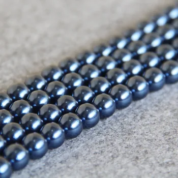 Pentru Colier&Bratara 10mm Albastru Inchis Shell Perle SeaShell Margele DIY Cadouri Pentru Femei Fata Vrac Șirag de mărgele de Luare de Bijuterii de Design 15inch