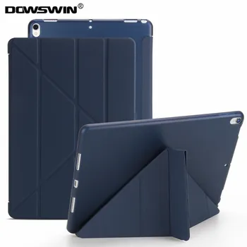 Pentru iPad 10.5 pro caz,Dowswin PU piele Smart Cover pentru ipad pro cu transparent TPU spate stand flip case pentru ipad pro 10.5