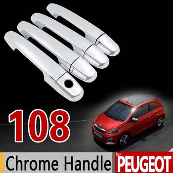 Pentru Peugeot 108 Mâner Cromat Capac Ornamental Set pentru 2Dr 4Dr 2016 2017 2018 Toate modelele Accesorii Autocolante Auto Styling