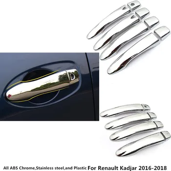 Pentru Renault Cadjar 2016 2017 2018 Styling auto capacul corpului proteja detector de bastoane cadru de lampa ABS tapiterie auto crom mâner de ușă 8pcs