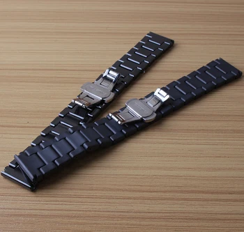 Pentru Samsung Gear S2/S3 watchband ceramice de calitate ceas curea 20mm 22mm lux brățară de metal negru mat moda fluture incuietoare