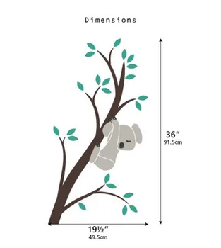 Perete amovibil Decal Urs Koala Ramură de Copac Perete Autocolant Perete DIY Decor Mural Pentru Dormitor Copil Ramură Decor adesivo NY-201