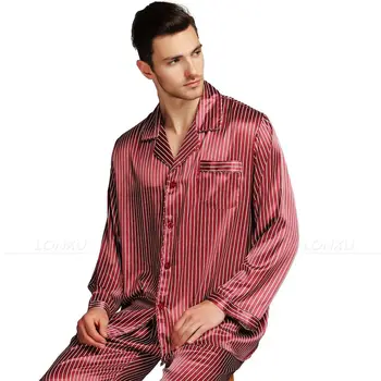 Perfect Gifts_ Mens Mătase Satin Set de Pijama Pijama, Pijamale, PIJAMALE Sleepwear Set Body U. S,S,M,L,XL,XXL,3XL,4XL Plus_3 Culori
