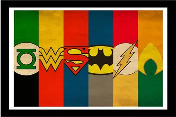 Personalizat Canvas Decor de Perete DC Comics Poster Justice League Perete Autocolante Flash, Wonder Woman Decalcomanii Batman Tapet Superman Murală