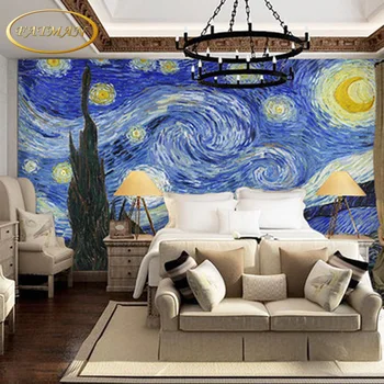 Personalizate 3D tapet fotografie Van Gogh pictura murala dormitor, cameră de zi cu TV tapet de fundal murală pictură în ulei papel de parede