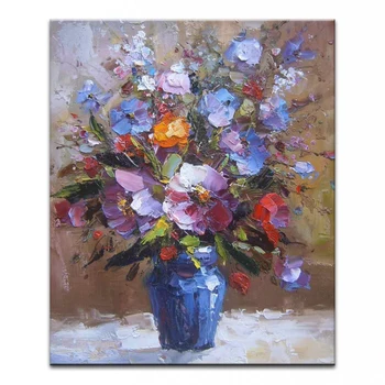 Pictat manual pe panza pictura in ulei de înaltă calitate, de uz Casnic podoabă de artă imagini cu flori pictura DM-15071803
