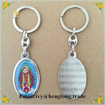 Ping religioase rozariu catolic breloc cu epoxi copilul Guadalupe imagine, aliaj de breloc, breloc pentru en-gros