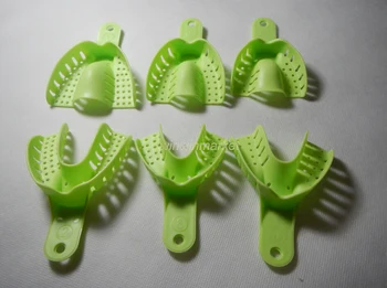 Plastic verde Dentare Impresia Tăvi Proteza Instrument 10buc /Set