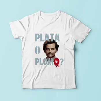 Plata o plomo design de tricou barbati JOLLYPEACH BRAND 2018 nou alb plus dimensiune casual tricou homme Traficanții de droguri Pablo Escobar tricou