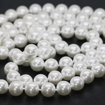 Popular autentic alb shell 8-14mm simulate-perle rotunde margele colier cu lanțuri lungi coarda bijuterii fine 36 inch pe B1442