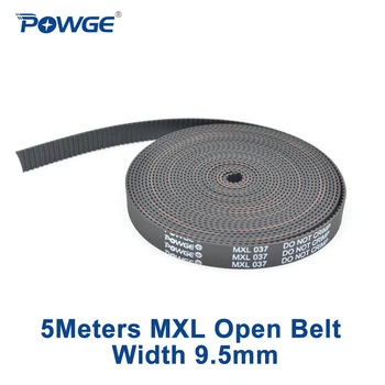 POWGE MXL Deschide Calendarul centura lățime 9.4 mm 10mm 0.37 inch Neopren cu fibra de sticla Trapezoie MXL-037 Calendarul Fulie 5Meters