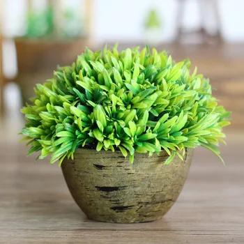 Primavara plantele Verzi Rășină turnate bonsai Artificial frunze de plante cu set vaza fals plante cu Flori desktop plante decor acasă