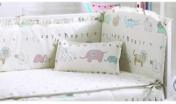 Promovare! 6PCS Băiat Copil pat de copil Seturi de lenjerie de pat de copil Pătuț, Leagăn lenjerie de pat ,includ(bare de protectie+foaie+de pernă)