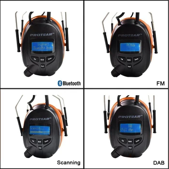 Protear DAB+/DAB/FM Radio de protecție Auditivă 25dB Baterie cu Litiu antifoane externe Electronice Bluetooth Căști de Protecție pentru Urechi